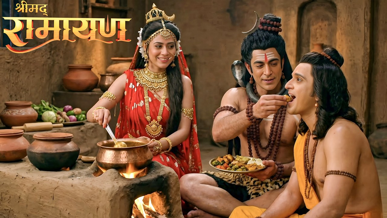 जब भगवान राम पहुंचे शिव जी के घर… शिव जी ने खुद राम को खिलाया भोजन || Shrimad Ramayan