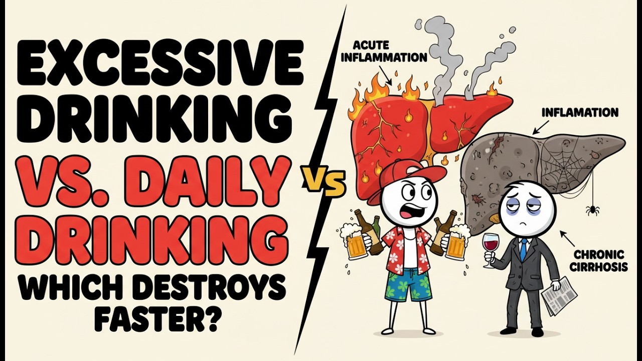 Drinking too much alcohol versus drinking alcohol every day: Which destroys the liver faster?