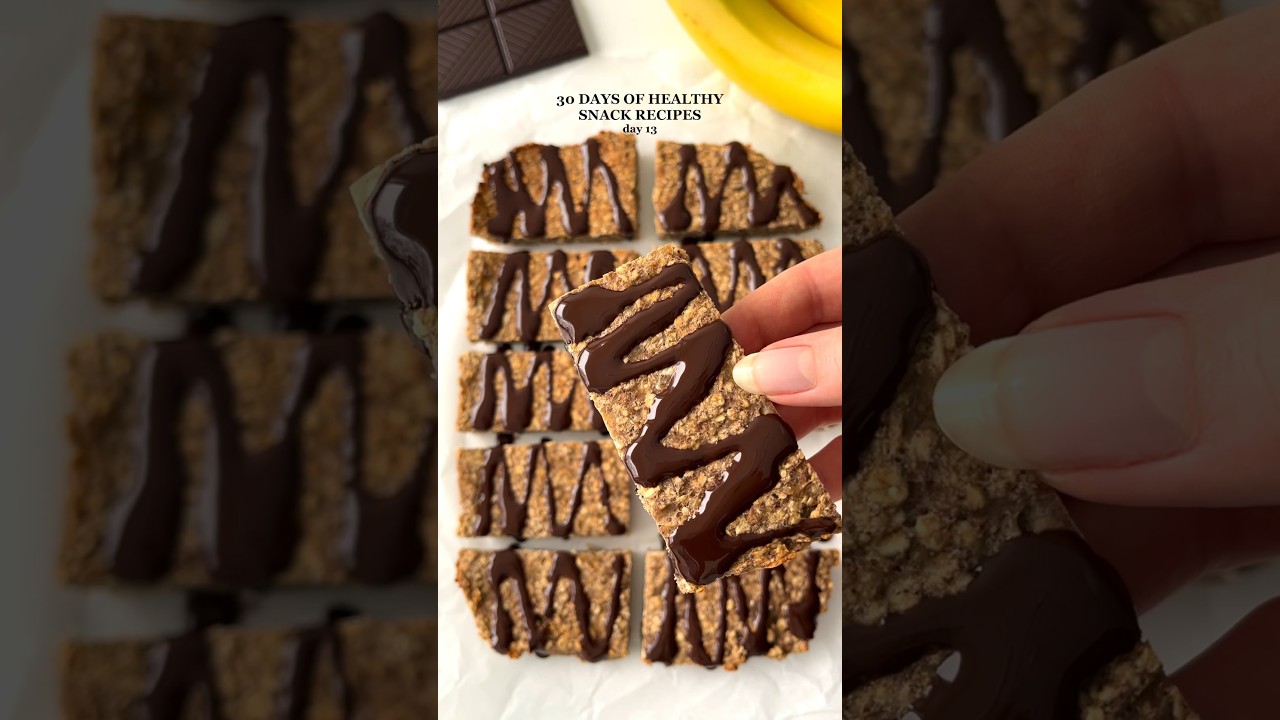 Healthy Banana Bread Granola Bars😍 #healthyrecipes #healthysnacks #snacksrecipe