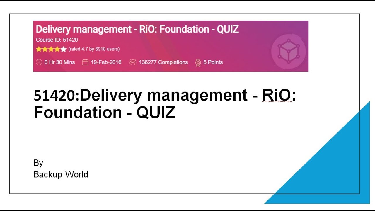 51420: Delivery management - RiO: Foundation - QUIZ Questions and Answers TCS mandatory training