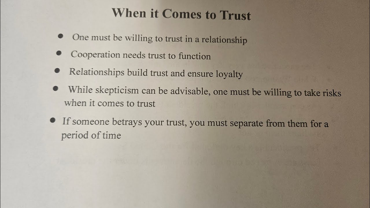 B.Y. Talking: When it Comes to Trust