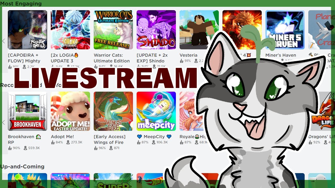 Littlesprout Live!  Lets try this again! Playing warrior cat games