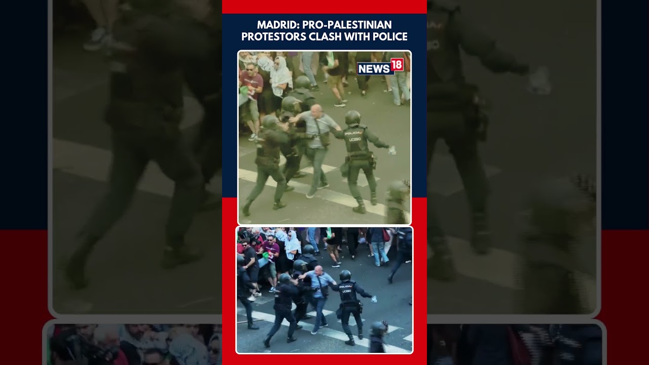 Pro-Palestinian Protesters Clash With Madrid Police, Vuelta a Espana Cycle Race Abandoned Early