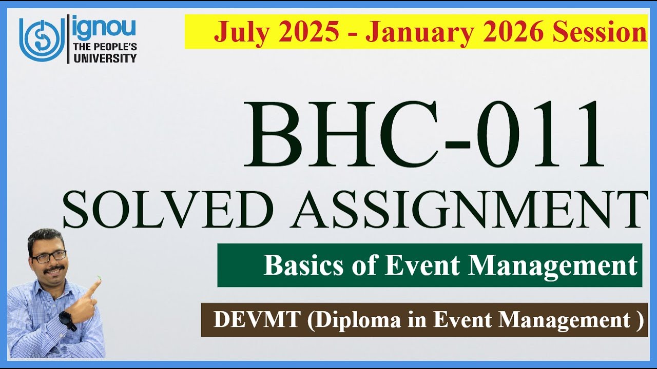 IGNOU BHC-011 Solved Assignment July 2025 & January 2026 | Basics of Event Management | DEVMT