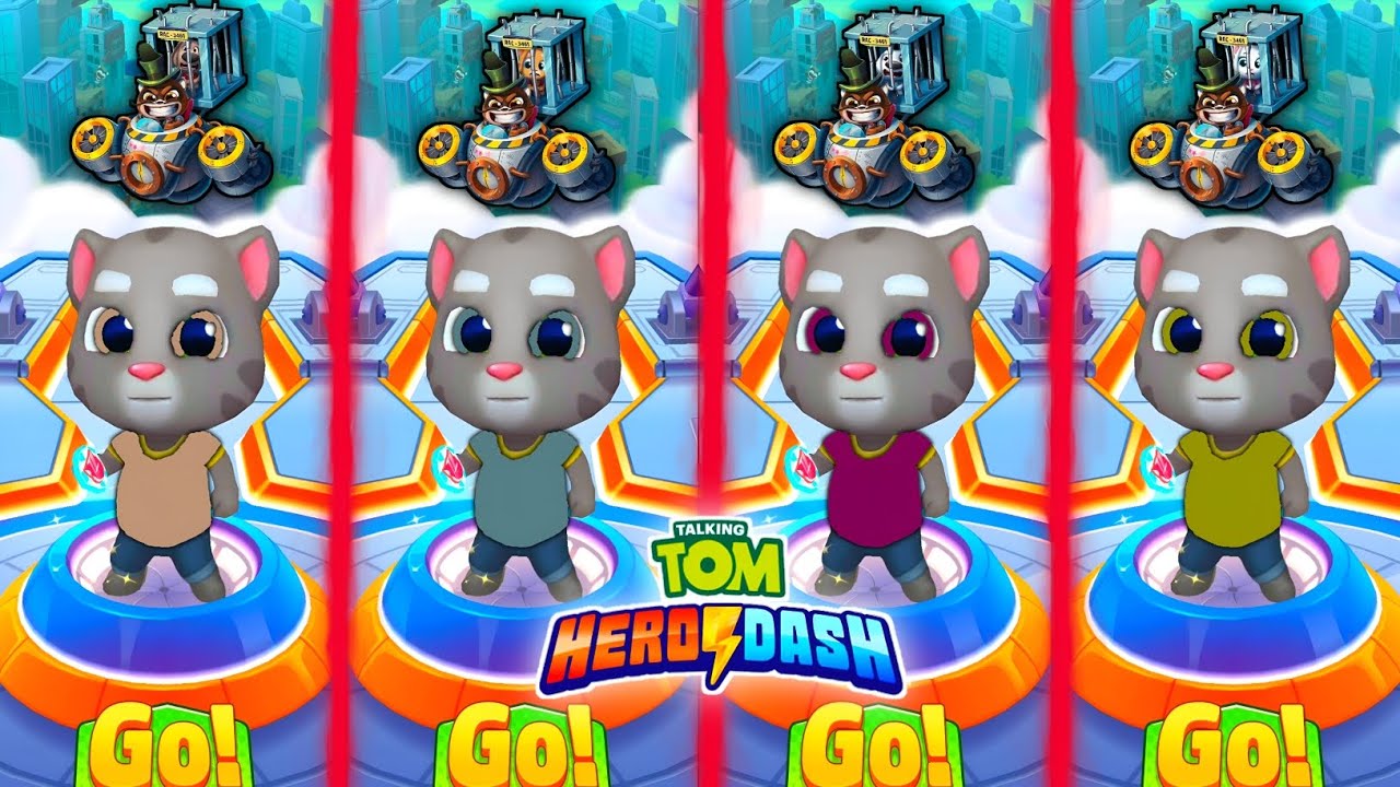 Talking Tom Hero Dash : Super Tom New Colour Suit & Fights The Raccoons Boss & Saving The All Heroes