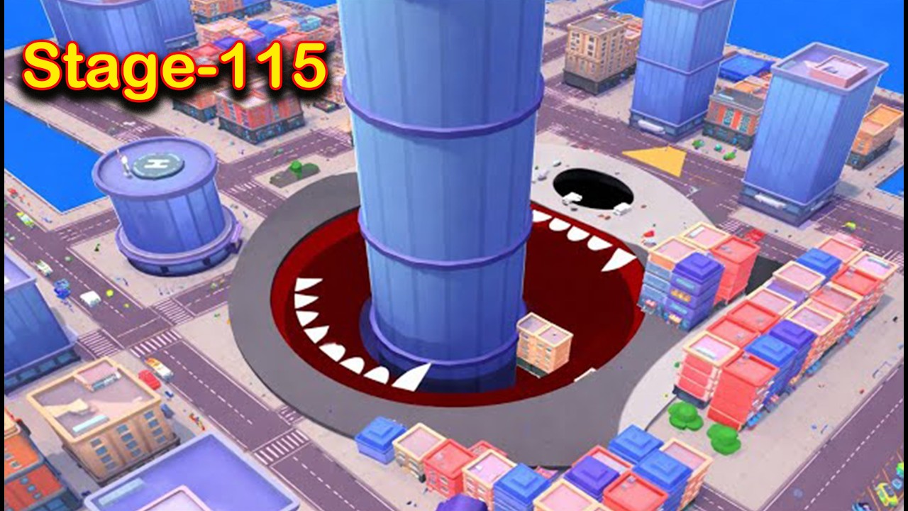 Hole.io - Stage 115 Super Hard Stage - New HOLE in The City Part- 1