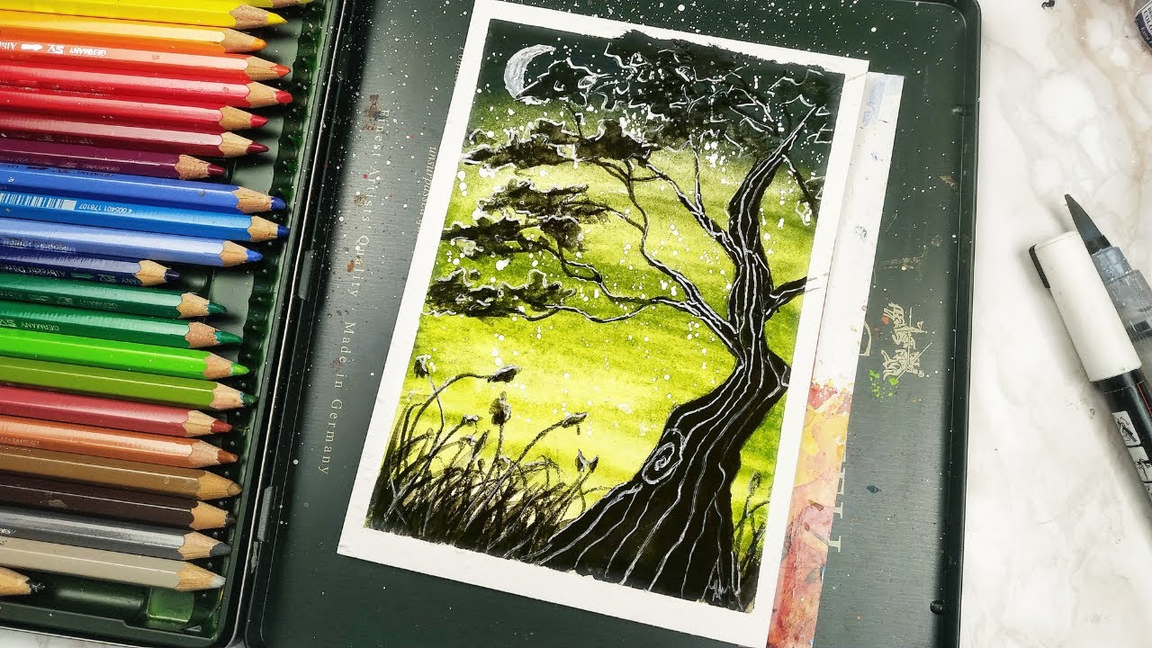 Watercolor pencils beginners tutorial