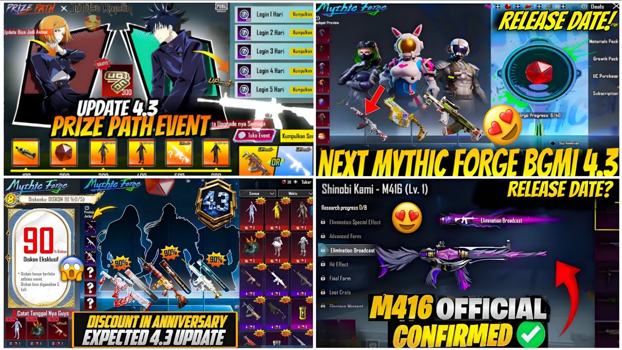 100%🔥NEXT MYTHIC FORGE  BGMI 4.3😍| NEXT PRIZE PATH EVENT BGMI😱| SHINOBI KAMI RETURN 4.3😈| BGMI LEAKS