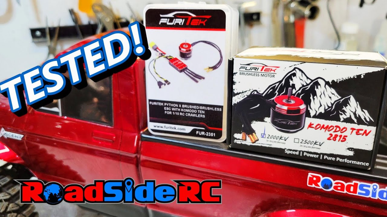 TESTED!!   Furitek 1/10 Brushless Outrunner RC Crawler Motor & ESC (Python X and Komodo Ten)