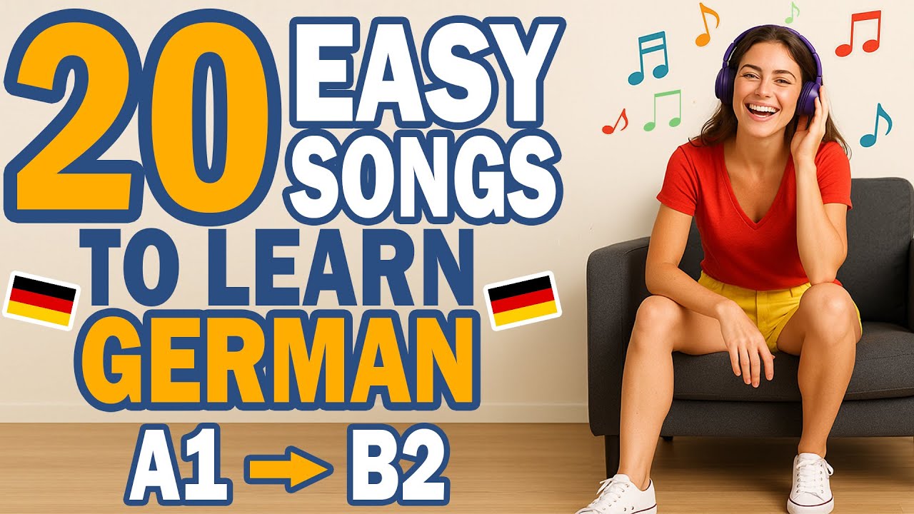 20 Simple German Songs from A1 to B2 | Learn German Through Music with Lyrics in German and English