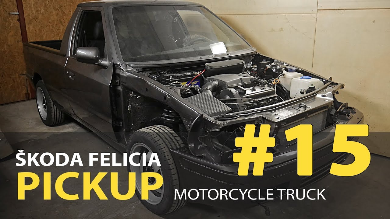#15 Skoda Felicia Pickup 1.9D Rebuilding A Wrecked - assembly front bumper and hood