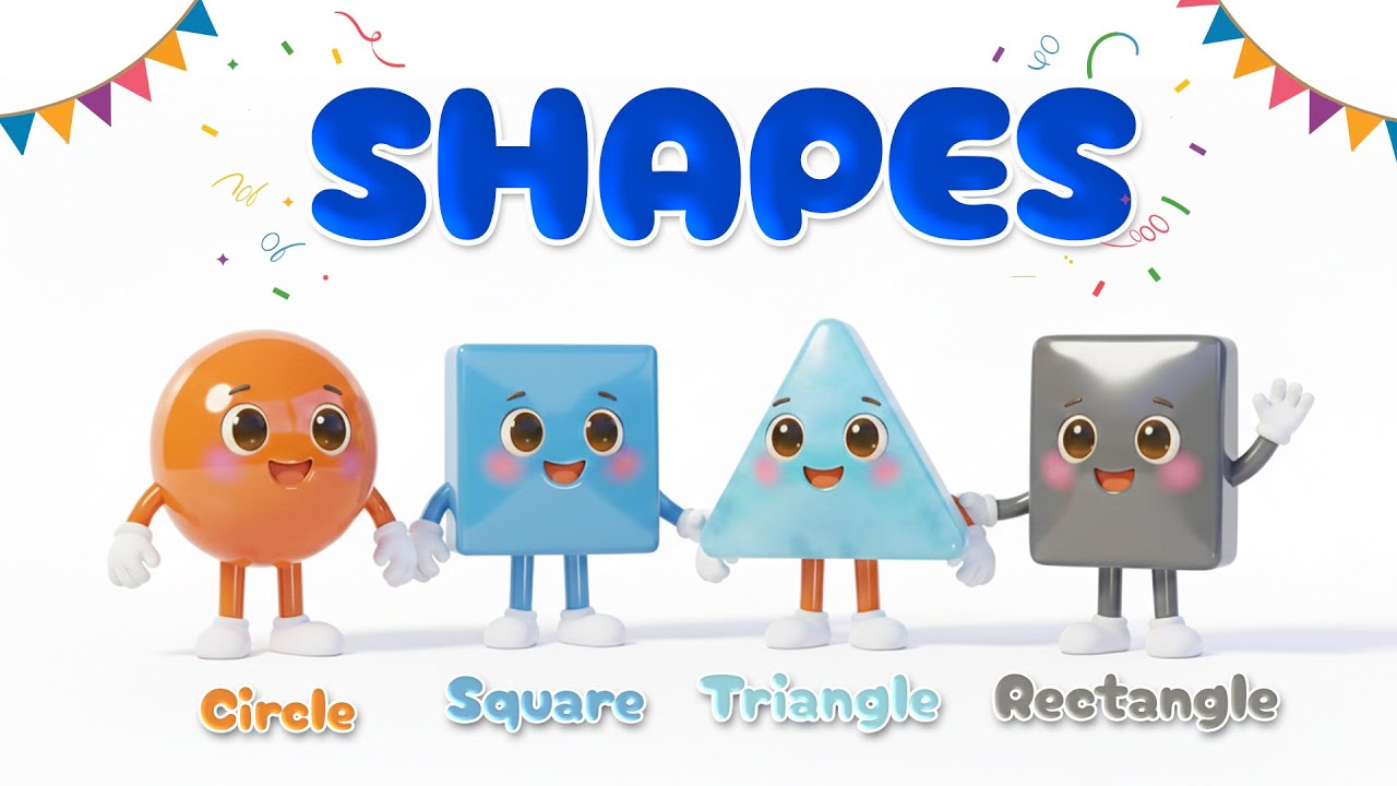 Learn Shapes for Kids | Circle, Square, Triangle, Rectangle & More | Educational Video |  Toddlers