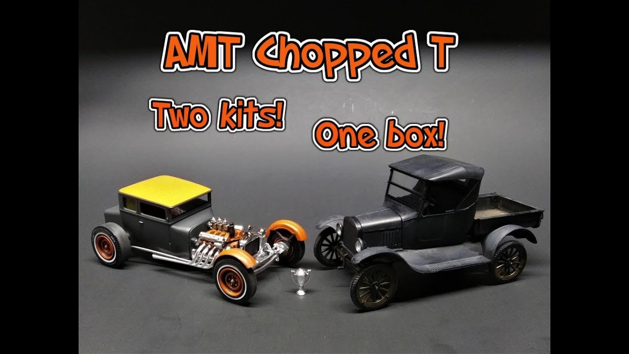1925 Ford Model T Pickup Chopped T Two Kits One Box 1/25 Scale Model Kit Build Review AMT1167
