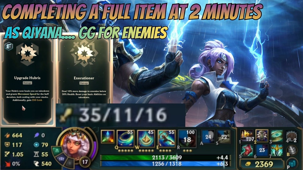 Giving Qiyana a 2-MINUTE Hubris 😱 35 Kill Reset City