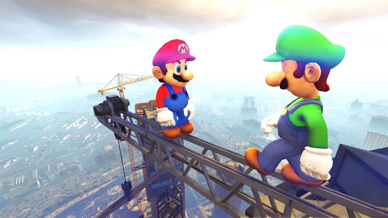 GTA 5 Epic MARIO vs LUIGI Ragdolls Compilation (Euphoria physics | Funny moments)
