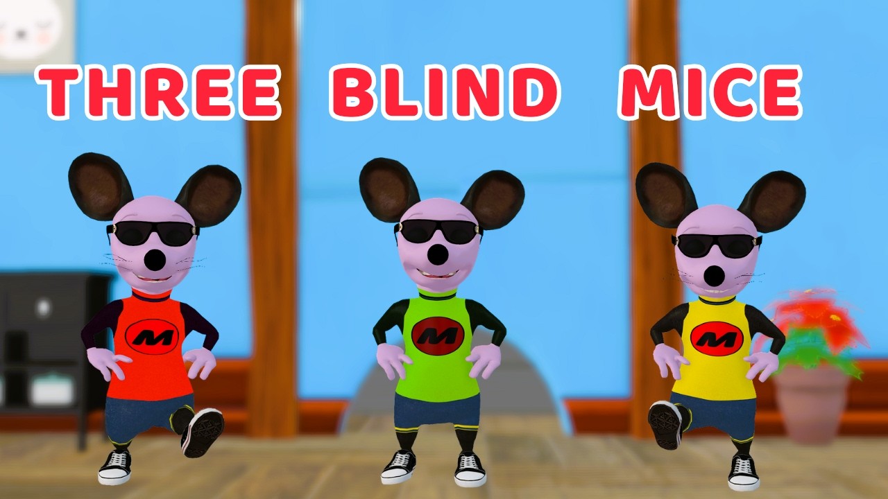 Three Blind Mice 🐭🐭🐭 | Nursery Rhyme for Kids | Happy Fun Toons