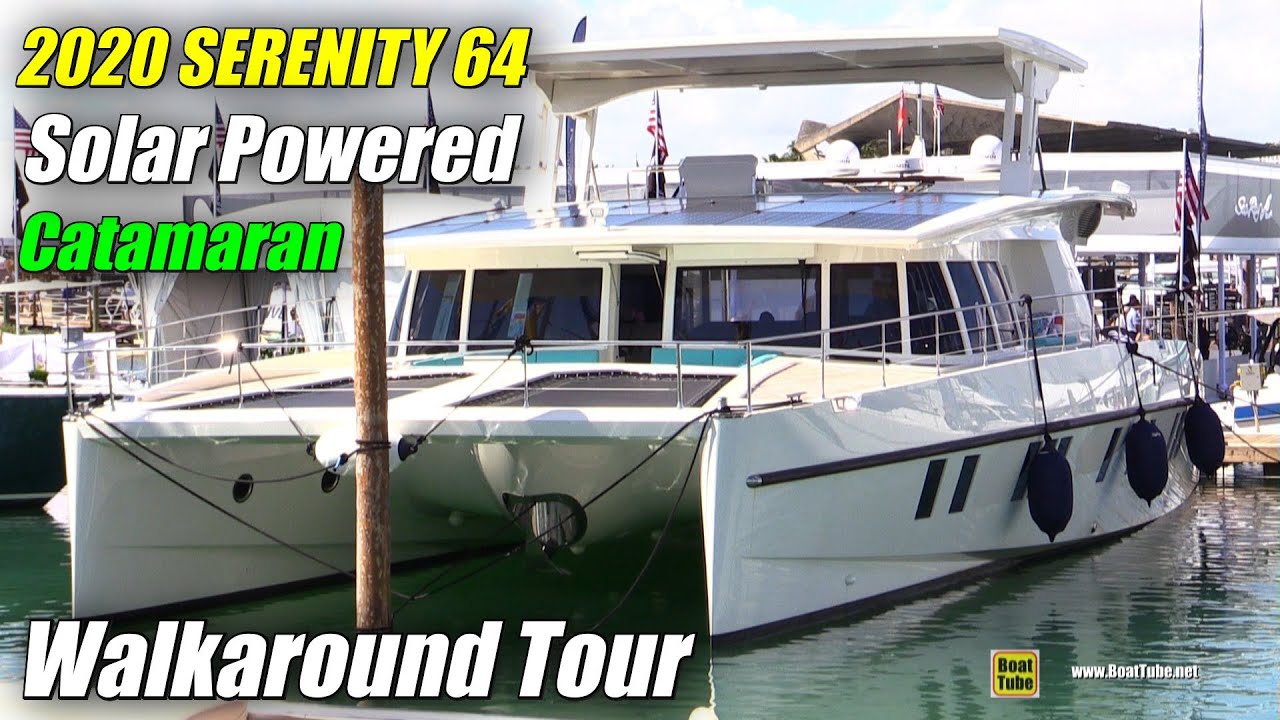2020 Serenity 64 Solar Powered Catamaran - Walkaround Tour - 2020 Miami Boat Show