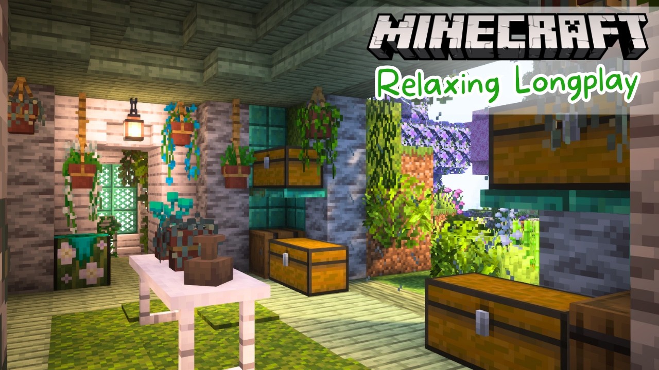 Minecraft Longplay | Cozy Hobbit Hole Storage Room (no commentary)