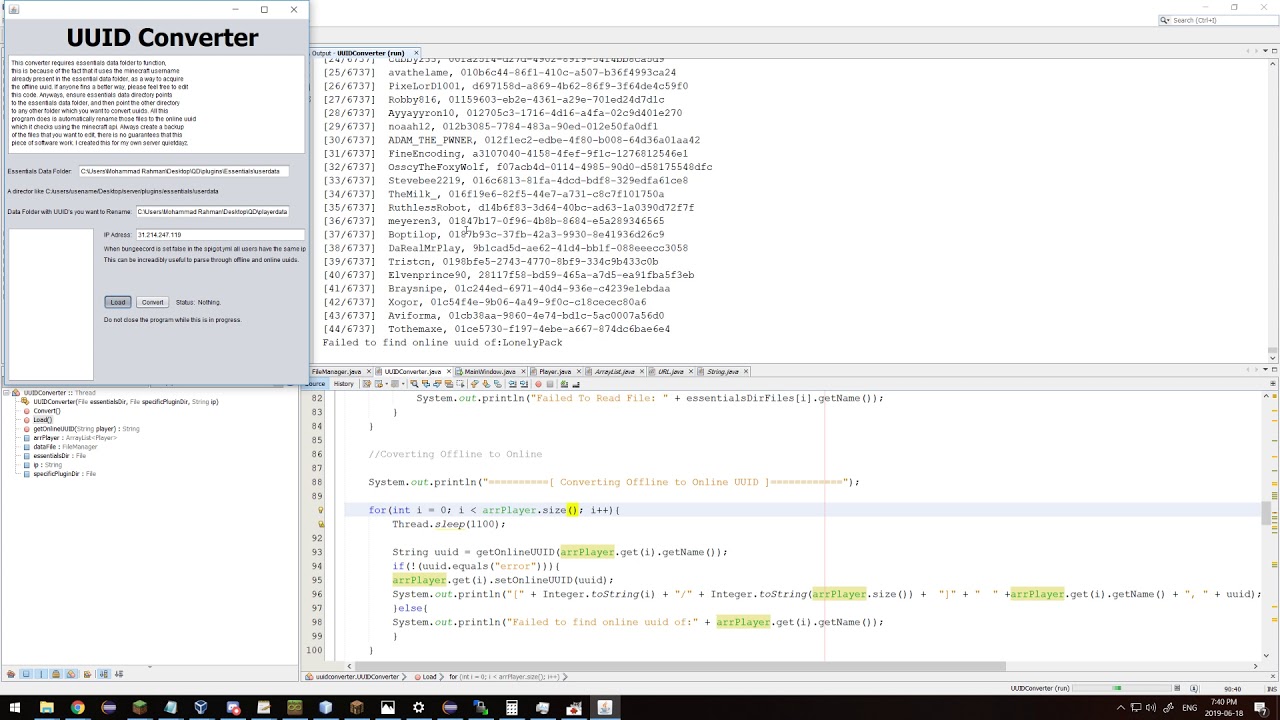 Custom UUID Converter for Minecraft