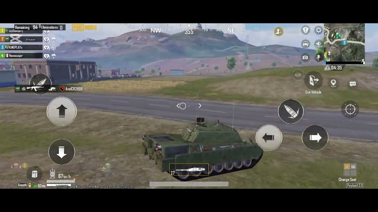 PUBG mobile payload mode tank vs enemies game play by play zone
