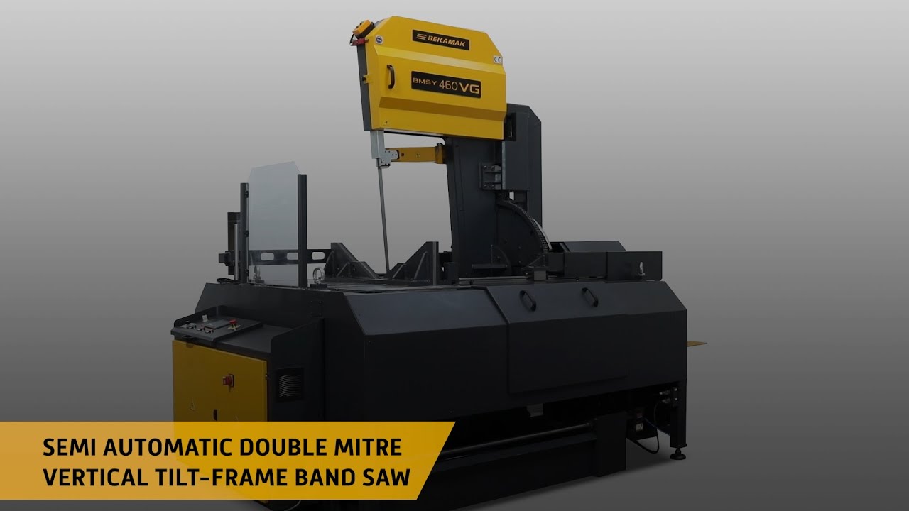 NEW MODEL BMSY 460VG SEMI AUTOMATIC DOUBLE MITRE VERTICAL TILT-FRAME BAND SAW