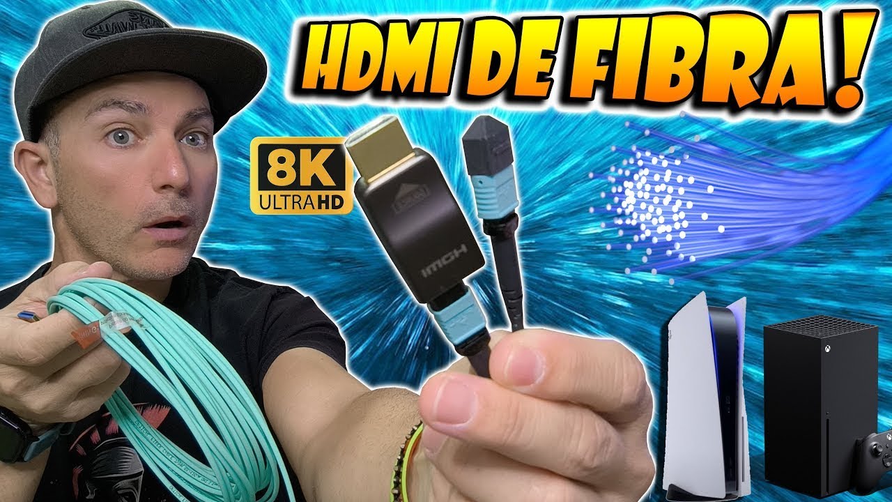 Cable HDMI de FIBRA OPTICA Bidireccional  8K! El mejor PARA TU PS5, XBOX Series, proyector, Pc, etc