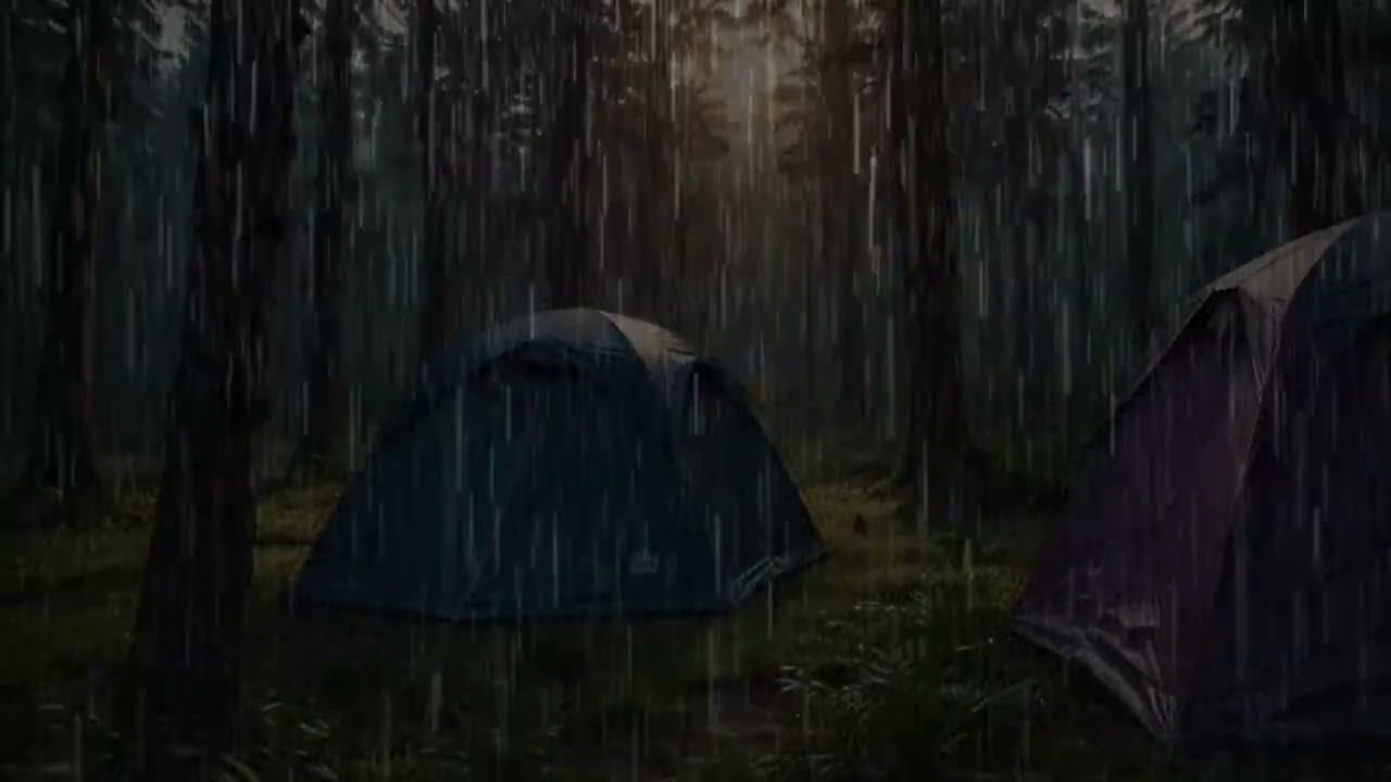 Very Long Heavy Rain and Thunderstorm Camping‼️ ASMR