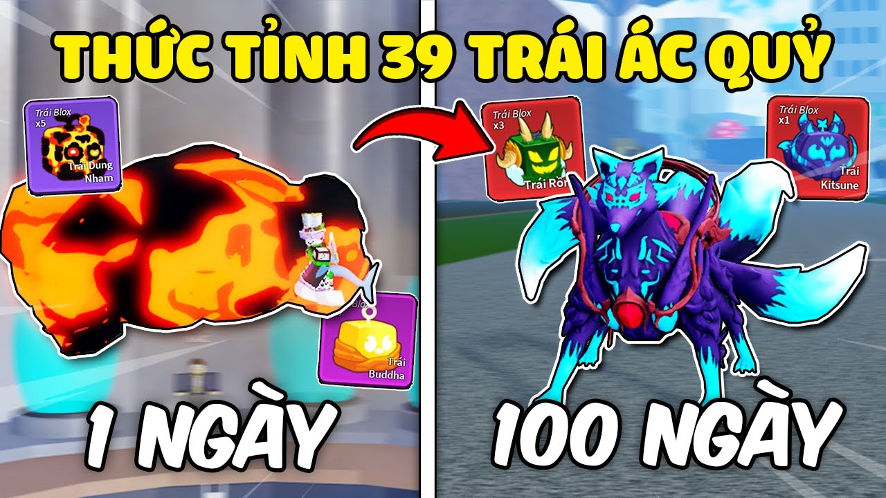 T&ocirc;i D&agrave;nh 100 Ng&agrave;y THỨC TỈNH 39 TR&Aacute;I &Aacute;C QUỶ Trong Blox Fruit ! 😱