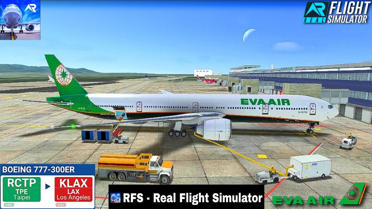 RFS — Real Flight Simulator — Тайбэй — Лос-Анджелес — Полный полет — B777-300ER — EVA AIRWAYS — F...