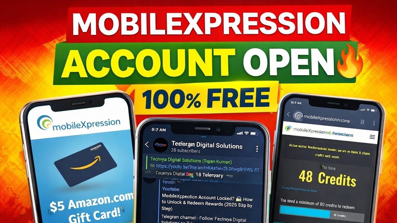 Mobilexpression Account Open Kaise Kare? Complete Registration 2026 | mobilexpression earn gift card