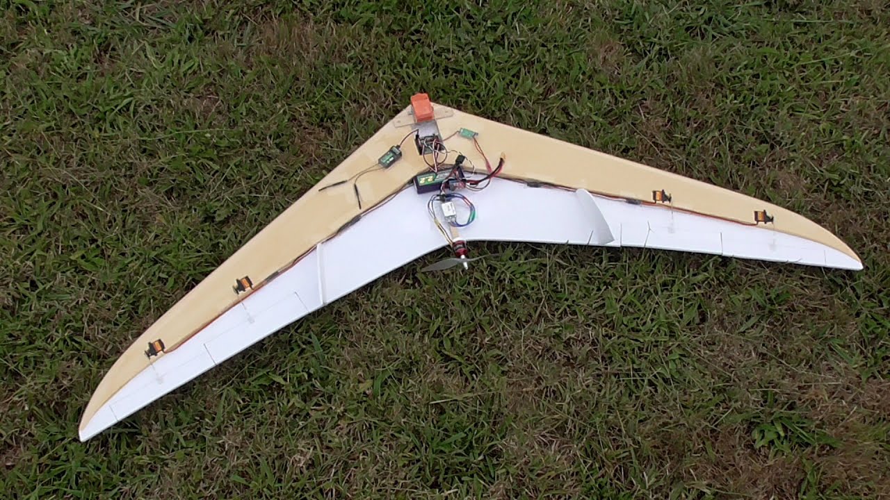 Tail-less kfm2 drag rudder and stabilization tests (iomixer)