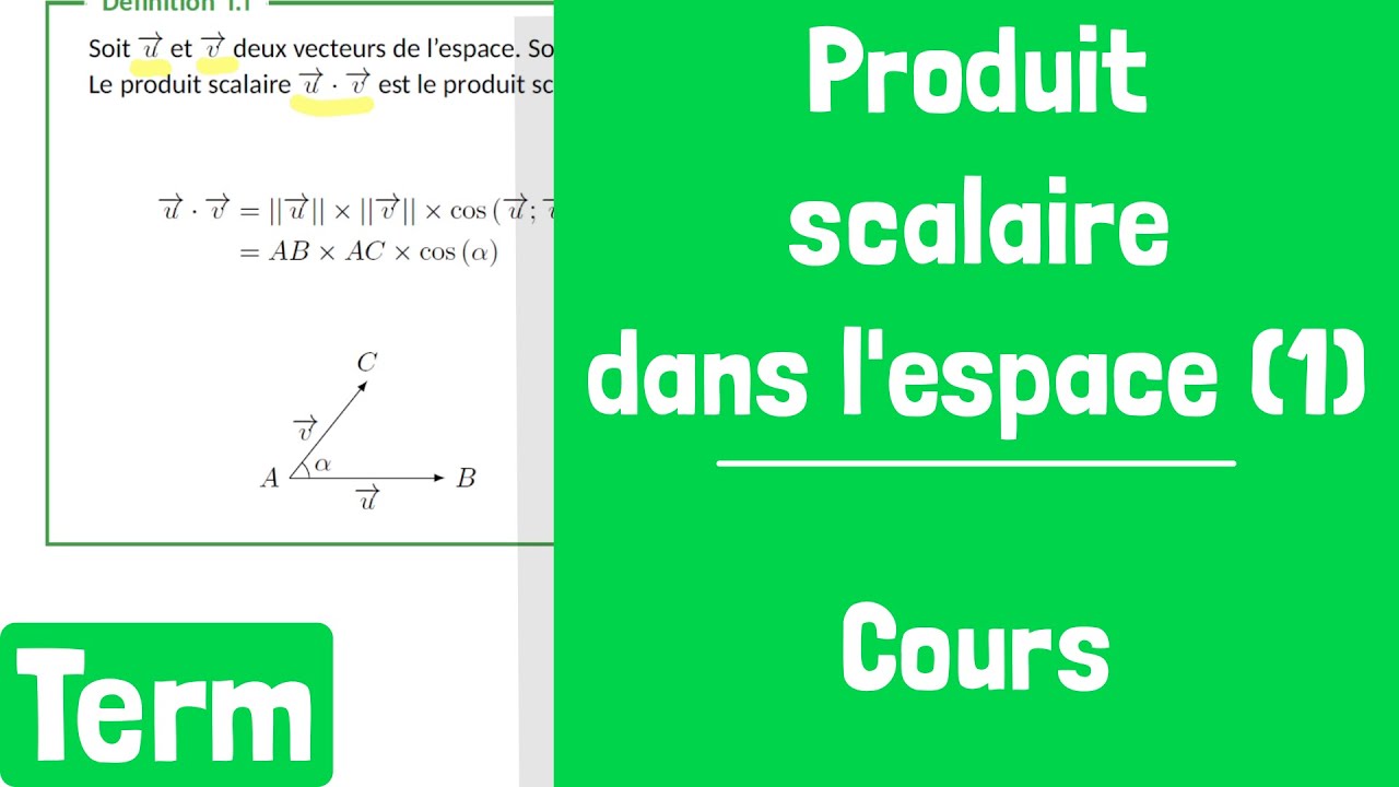 Cours : Produit scalaire - 1ère partie (définition, propriétés)