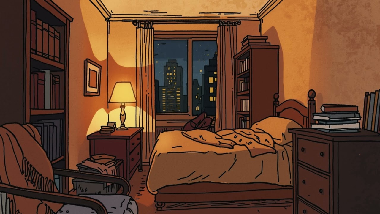 Small Apartment Bedroom Rain at Night 🌧️ | Storybook Sleep Ambience | No Music | 3 Hours