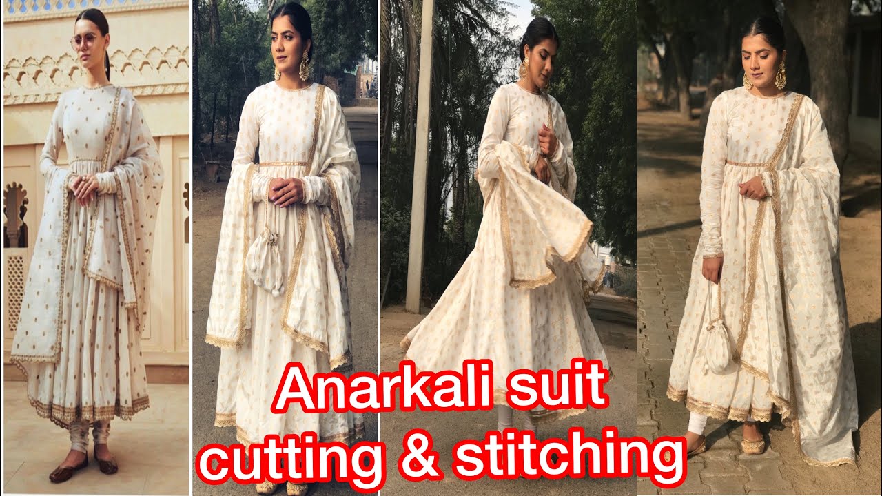 ANARKALI SUIT CUTTING & STITCHING | kaliya suit | Sabyasachi inspired scratch outfit | Rajveerpunni