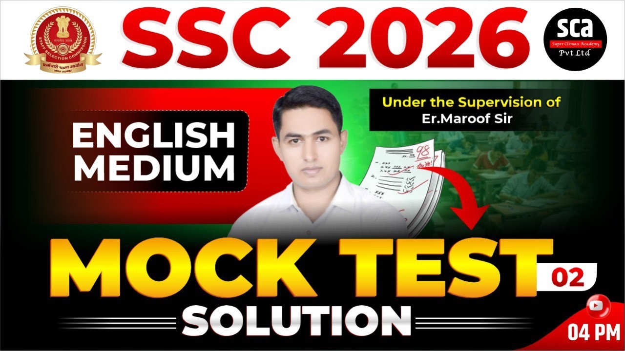 SSC 2026 | English Medium Batch | SSC Mock Test Solution 02 | By Climax Team | Sca
