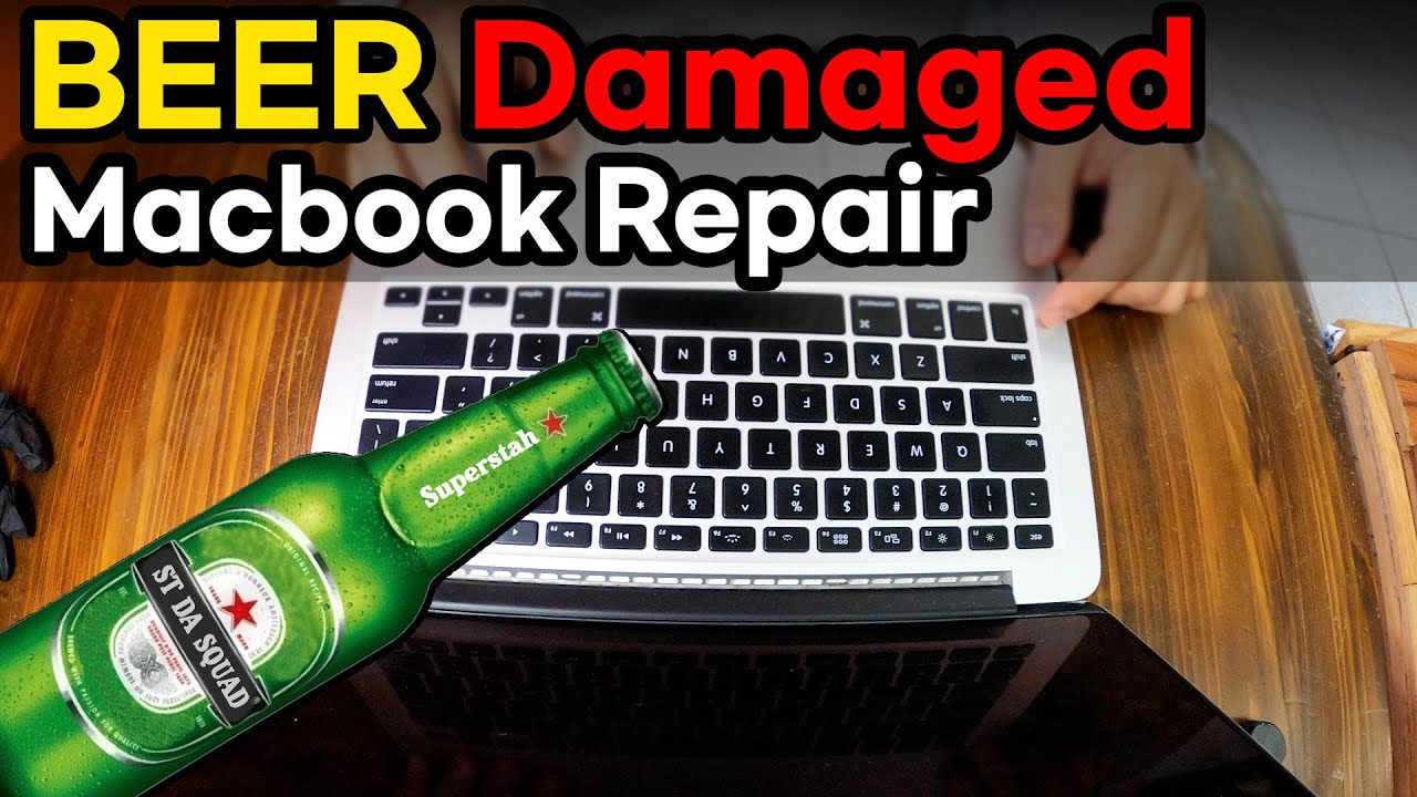 Ремонт MacBook Pro, поврежденного пивом (повреждение жидкостью, водой).