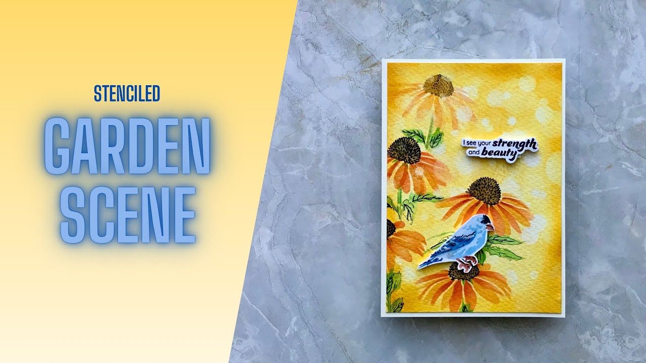 Stenciled Garden Scene