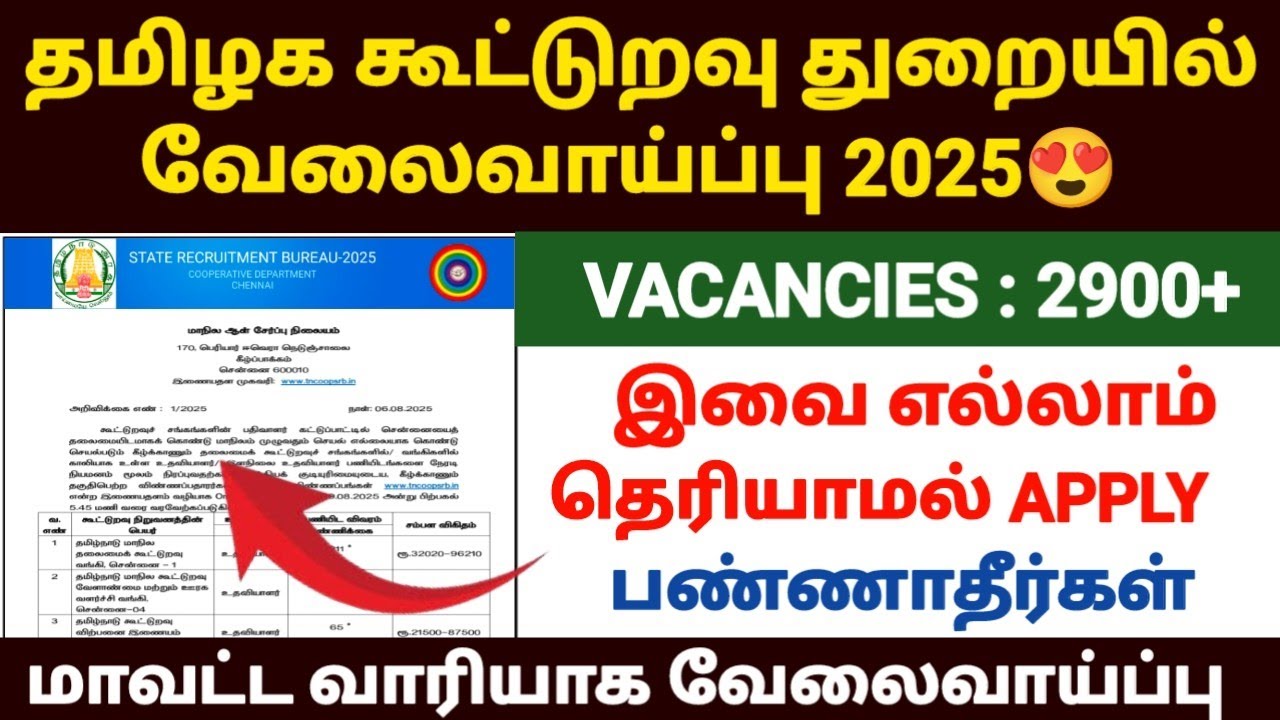 tn co operative bank recruitment 2025 |co operative bank jobs 2025 tamil |drb exam notification 2025