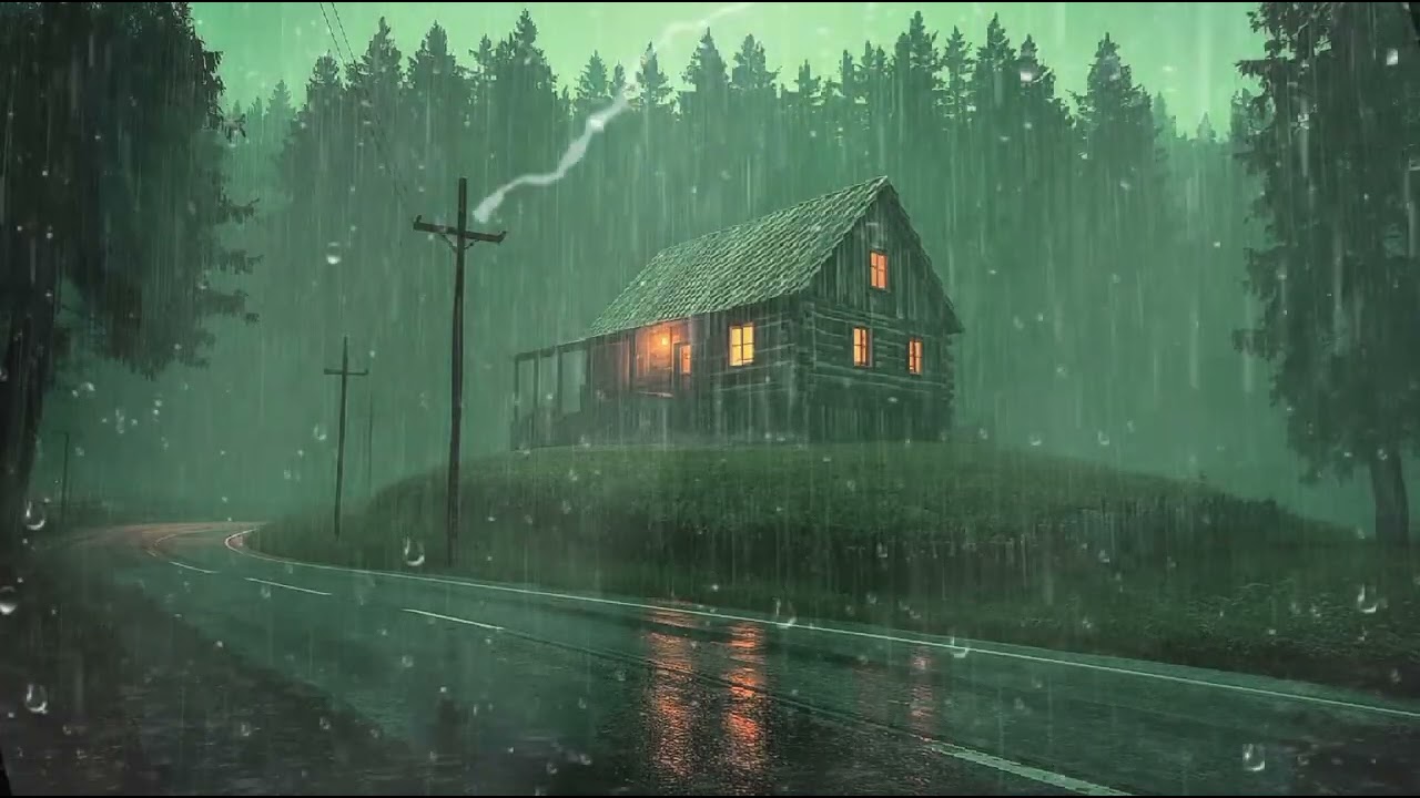 Chuva Forte e Trovões na Cabana 🌧️ Para Dormir Profundamente e Relaxar à Noite