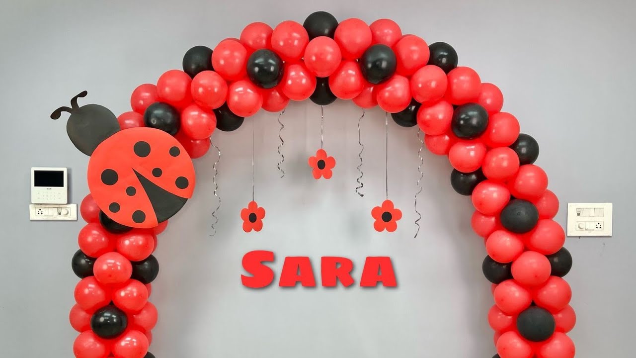 DIY Ladybug Theme Balloon Arch