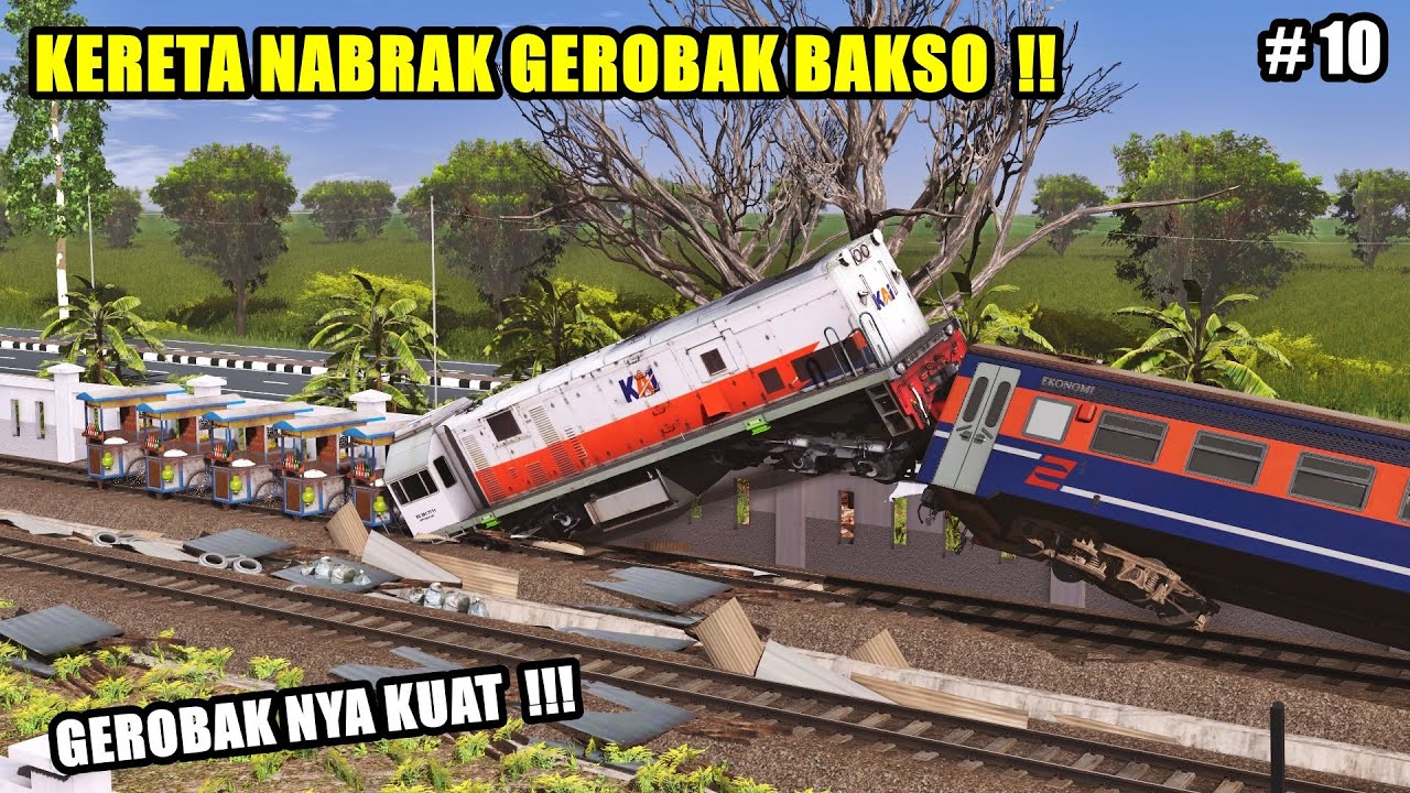 KERETA NABRAK GEROBAK BAKSO - PENYELAMAT KERETA PART 10