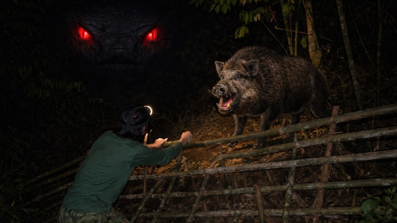 Strange Night Sounds Survival: Hunting Stream Fish, Wild Crab & Frogs in the Dark