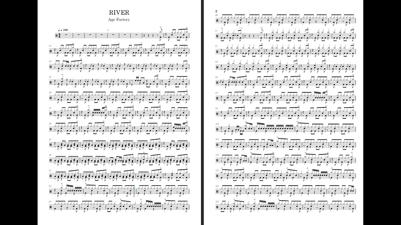 【ドラム　譜面】RIVER　Age Factory