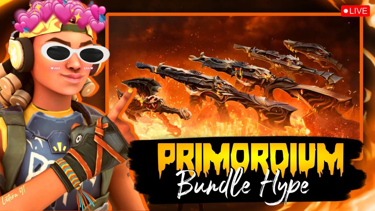 PRIMORDIUM BUNDLE = AIMBOT?? || TRYING NEW PRIMORDIUM SKINS!! || GIVEAWAY SOON live 