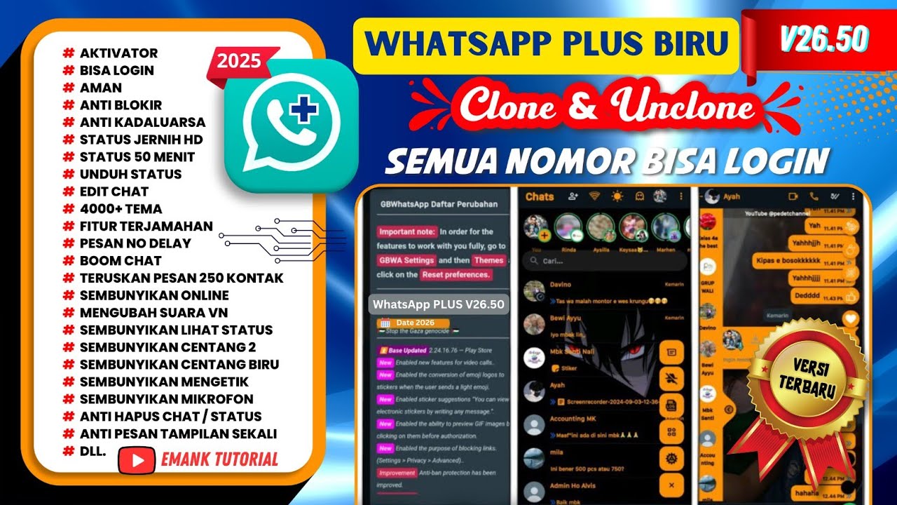 whatsapp plus 26.50 update versi terbaru 2026 | wa plus | whatsapp mod versi terbaru 2026 | wa mod