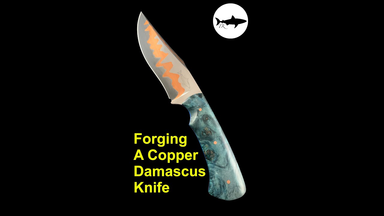 Forging a Copper Damascus Knife #shorts