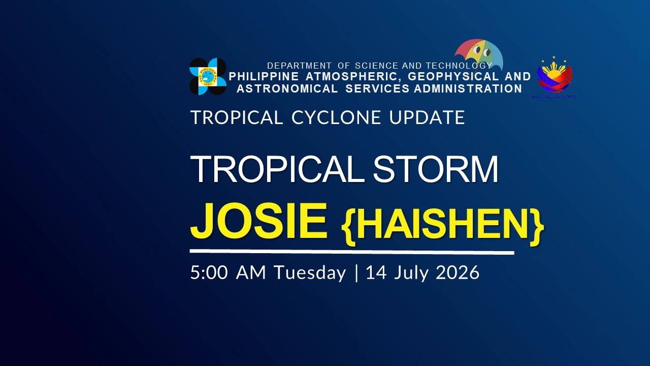 Press Briefing: Tropical Storm Josie {HAISHEN} issued at 05:00 AM | July 14, 2026 - Tuesday