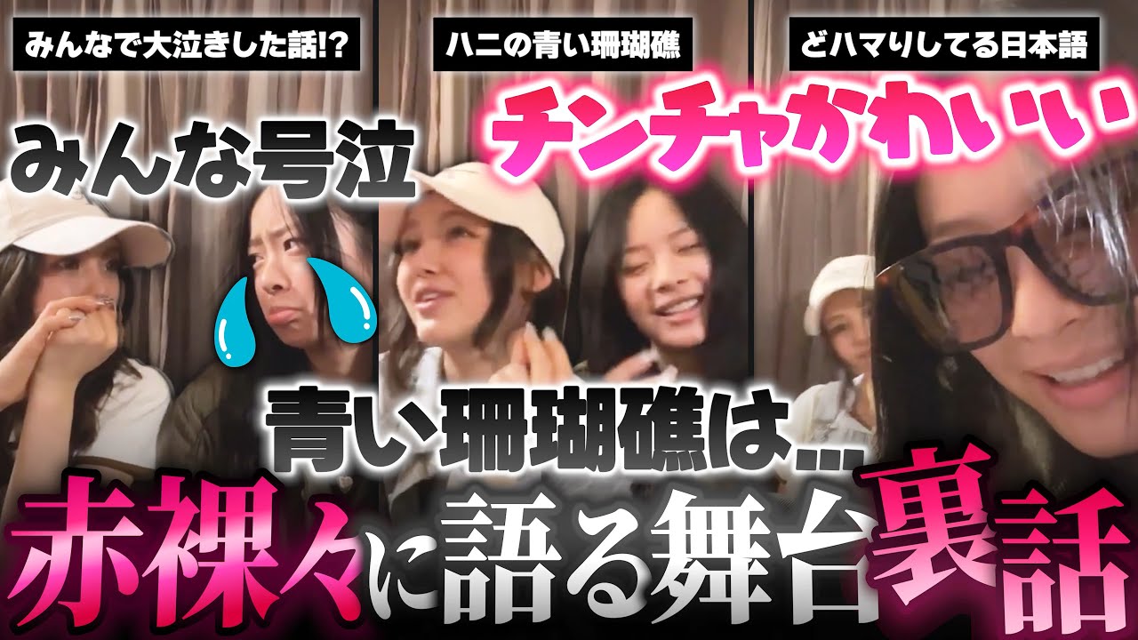 【みんな大号泣】初の日本単独公演を終え、当時の舞台裏話を赤裸々に語るハニとダニエル▼一生懸命研究してみんなで作り上げた青い珊瑚礁の秘話...【NewJeans / 日本語字幕】