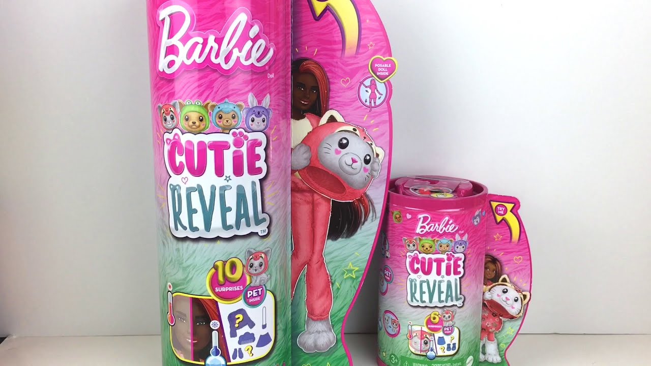 Barbie Cutie Reveal Animal Costume Series Cat in Red Panda Costume & Blind Bags ✨ Doll Unboxing