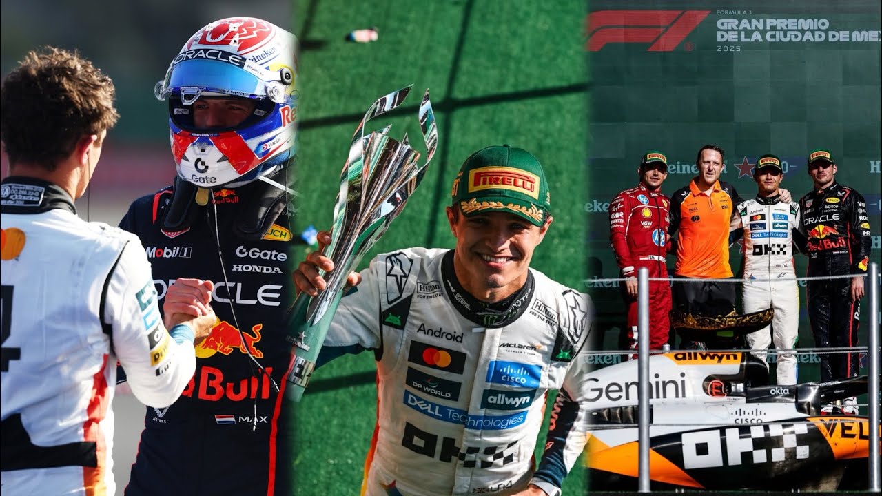 Max Verstappen congratulates Lando Norris after Mexico Win | Wholesome Podium scenes